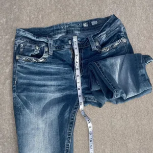 Miss Me Dark Blue Boot Cut Jeans with Silver Embellishments thumbnail 4