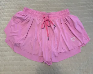 Pink butterfly shorts with built in spandex thumbnail 1
