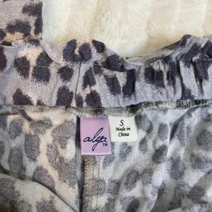 Alya Leopard Print Jogger Pants Grey Black Elastic Waist‎ Women Small thumbnail 4