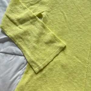 Project Neon Yellow Linen Cotton Blend Knit Sweater Womens Medium Luxury Beachy thumbnail 7