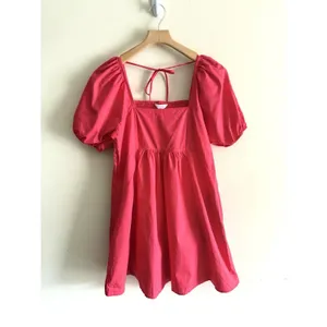 Draper James Ladies‎ Puff Sleeve Sailor Pockets Dress Size Medium Red Hibiscus thumbnail 3