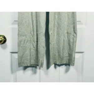 UNIQLO Womens Ribbed Knit Wide Leg Lounge Pants Size S Green Drawstring Casual thumbnail 4