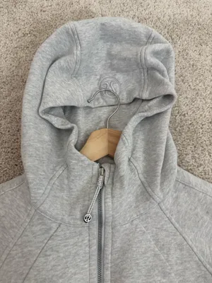 lululemon athletica Light Gray Cropped Hooded Zip Sweatshirt thumbnail 6