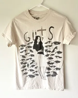 Olivia Rodrigo Guts Graphic Tee Short Sleeve Tour Off White Black thumbnail 1