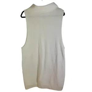 Free People M Isla Ottoman‎ Sweater Slouchy Sleeveless Ivory Tunic Turtleneck thumbnail 9