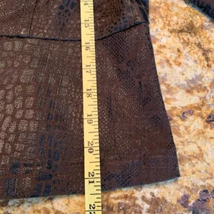 CATO L Large Brown Grommet Jacket with Mock Black Reptile Pattern Top thumbnail 7