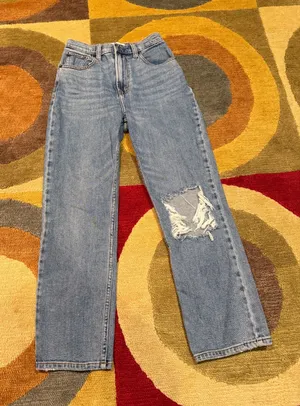 Abercrombie & Fitch Curve Love Ankle Straight Leg High Rise Jeans Size 24 / 00 thumbnail 1
