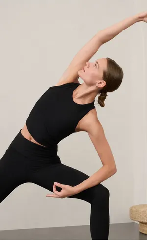 Athleta Salutation Rib Mix Tank Size L black thumbnail 1