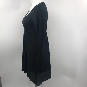 Athleta black sheer lightweight cotton shirred waist dress thumbnail 5