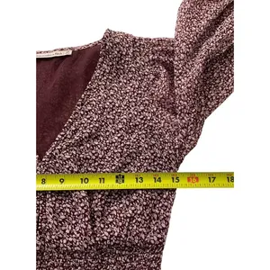 Abercrombie & Fitch Burgundy V-neck Blouse Women Top Size XS | 6-23 thumbnail 5