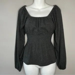 MADEWELL Smocked Peasant Top Womens Size Regency Milkmaid Cottagecore Whimsical thumbnail 2