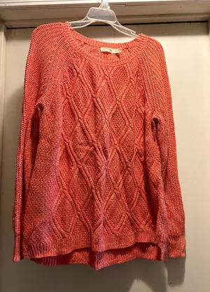 Faded Glory coral sweater, size XXL thumbnail 1