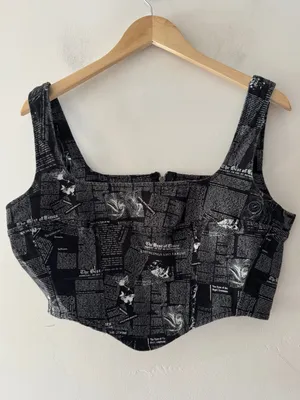 Reformation‎ Jeans Raya Style Zine Denim Bustier Top thumbnail 2