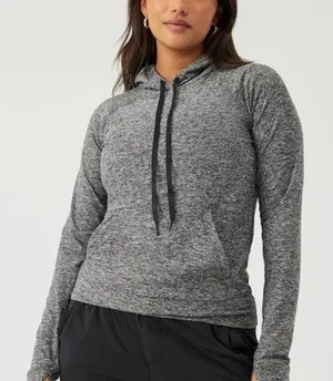 Outdoor Voices Cloudknit Hoodie Gray Womens Medium Activewear Athleisure Lounge thumbnail 1