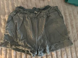 linen shorts Green thumbnail 1