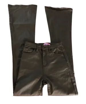 Edikted high rise black faux leather flare pants Size Small thumbnail 1