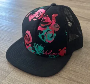 Volcom Black and Pink Floral Women's Cap thumbnail 1