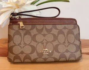 NWT Coach Double Zip Wallet‎ In Signature Canvas thumbnail 1