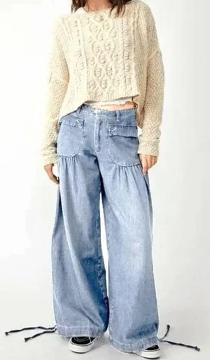 *NEW* BiBi Balloon Jeans Blue Size L thumbnail 1