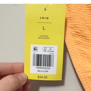 Cabana By Crown‎ & Ivy Women's Orange Crinkle Textured Bikini Set SZ Large NWT thumbnail 10
