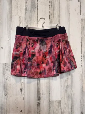 Lululemon Pace Rival Skirt Multi Pink Floral Abstract Tennis Running Womens 10 thumbnail 8