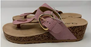 CL by Laundry Women's Pink Cork Wedge Thong Sandals Size‎ 7 1/2 thumbnail 1