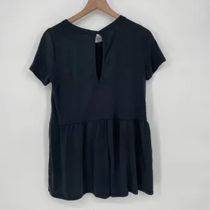 lavender field black peplum tee Romper keyhole back size m thumbnail 4