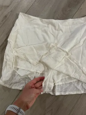 shein white linen mini skirt thumbnail 3