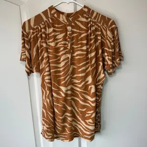 Anthropologie Maeve Windham‎ Zebra Stripe Tunic in Cedar Orange Womens Medium thumbnail 2