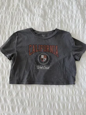 Full Tilt Grey California Cropped Tee thumbnail 2
