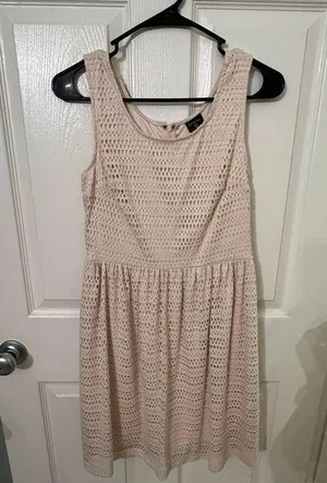 Cute Spring Dress Tan thumbnail 1