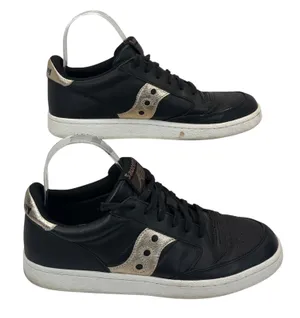 Saucony Jazz Court Women's Sz 9.5 Black Rose Gold Leather‎ Retro Low Sneaker thumbnail 1
