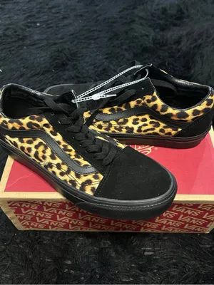 VANS old skool black suede animal print lace up shoes sneakers women’s 9 new thumbnail 7
