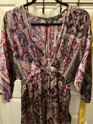 Lulu's Purple Paisley Maxi Dress with Pink & Blue Accents thumbnail 2