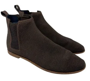 Rothy’s Merino Wool Chocolate Brown Knit Chelsea Booties 9 thumbnail 1