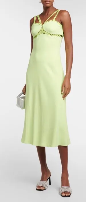 Johnathan Simkhai Sevilla Cady Midi Dress Crochet Party Formal Prom Gala Sz 2 thumbnail 1