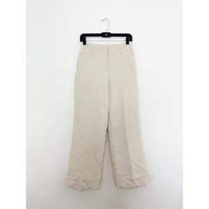 Zara Oyster Cuffed Wide Leg Trousers Size XS Minimalist Chic Relaxed 1478/234 thumbnail 4
