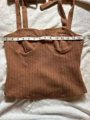 Free People Rust Brown Textured Tie-Shoulder Bustier Tank XS thumbnail 2