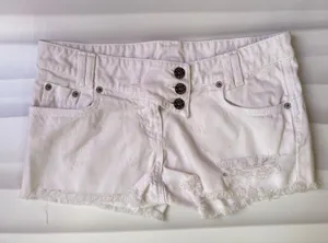 LF Carmar low rise distressed white cut-off jean shorts size 26 NWOT thumbnail 1