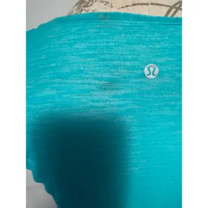 Lululemon Teal‎ Heathered V Neck Short Sleeve Athletic Top Women Size 6 thumbnail 4