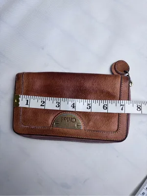 Chloé Eclipse Zip Around Continental Wallet Vintage Tan Leather Gold Hardware thumbnail 6