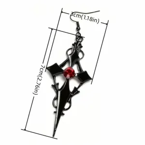 Retro Style Gothic Black Cross Earrings Funky Vintage Style Faux Fashion Jewelr thumbnail 6
