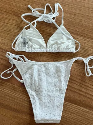 Frankie's Bikinis White Eyelet Triangle Bikini Set thumbnail 2