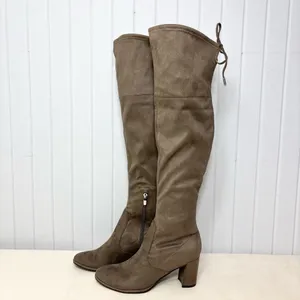 Marc Fisher‎ Over the Knee Boots Suede Taupe Size 8M thumbnail 3