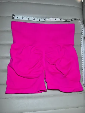 High-Waist Seamless Women's Shorts — Hot Pink Sku 0004 thumbnail 3