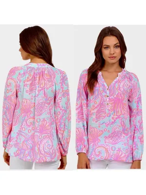 Lilly Pulitzer Elsa Too Much Bubbly 100% Silk Size Small thumbnail 6