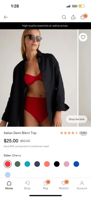 New Quince Italian Demi Bikini Top Size Medium thumbnail 7