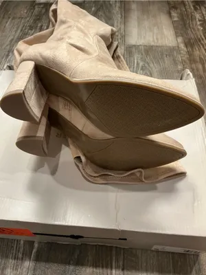 Marc Fisher Tan Over-the-Knee Block Heel Boots Size 7 thumbnail 11