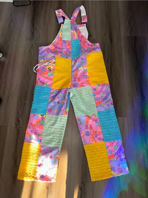 Iheartraves pastel color KANDI Trip overalls with chain thumbnail 4
