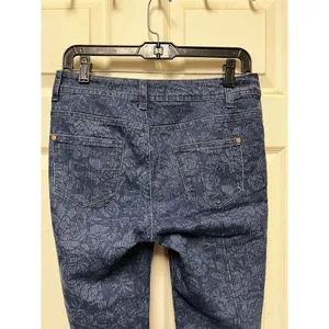 KY Creations Floral Size 30w Blue Jeans Women T2 30" Skinny Stretch‎ thumbnail 4